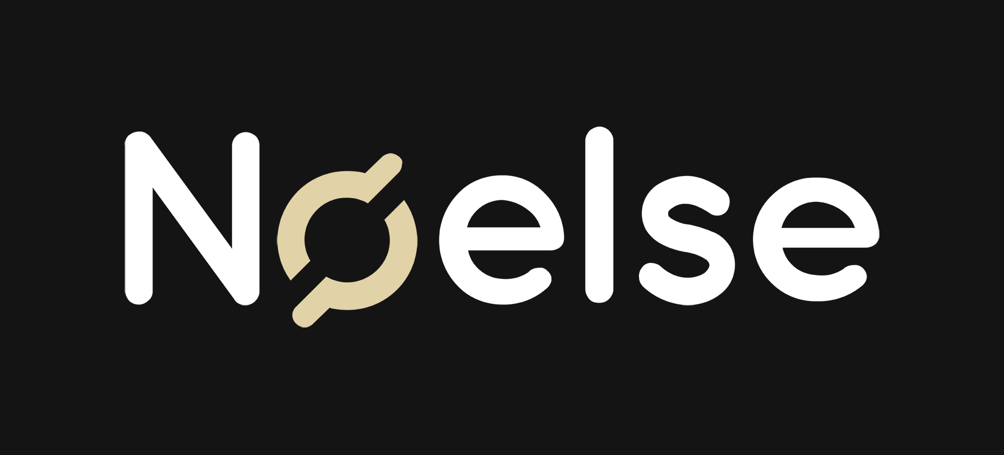 Logo beige sur fond noir